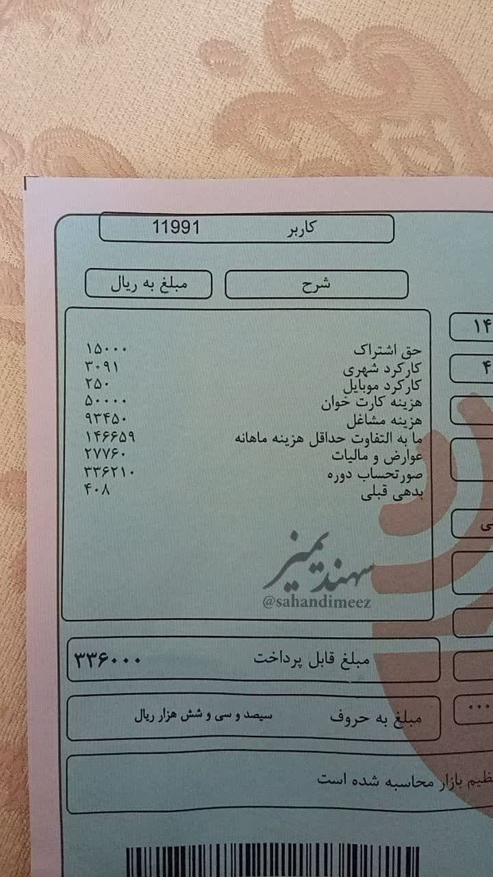 انتقاد شهروند به افزایش مبلغ قبض تلفن ثابت
